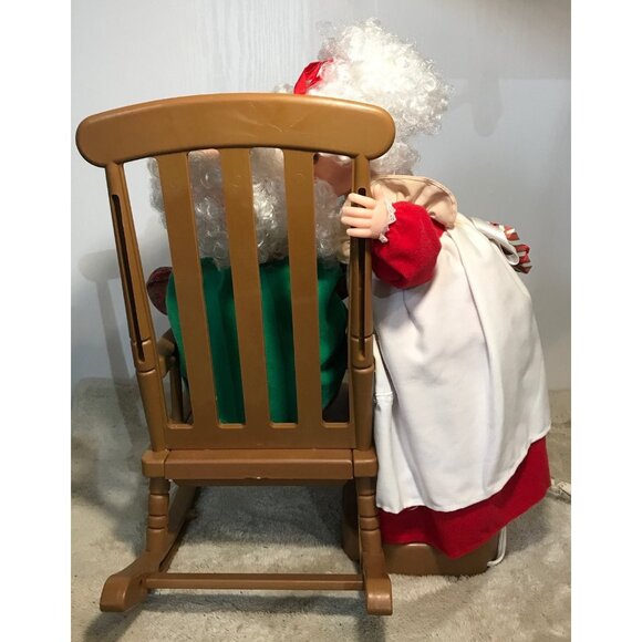 Mr & Mrs Claus Kissing Animated Rocking Chair 1993 Santas Best 19” Tall - Picture 8 of 12